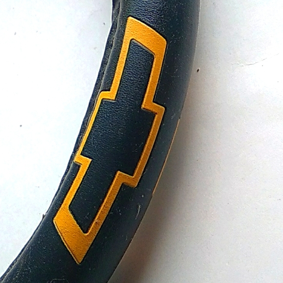 Faux Leather Steering Wheel Cover Chevy logo - Picture 2 of 2